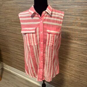 Linen and Cotton Sleeveless Shirt